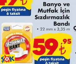 BOSS TAPE BANYO VE MUTFAK İÇİN SIZDIRMAZLIK BANDI 22 MMX 3,35 M BOSS TAPE BANYO VE MUTFAK İÇİN SIZDIRMAZLIK BANDI 22 MMX 3,35 M